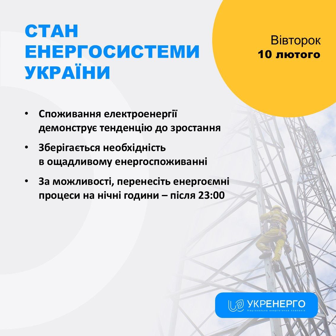 Зростання споживання та стан енергосистеми