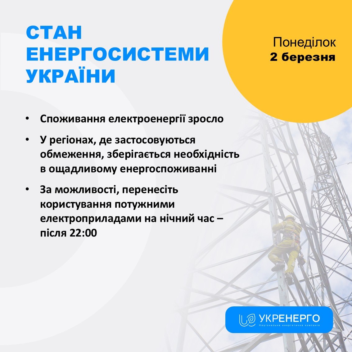 Зростання споживання та обмеження в енергосистемі