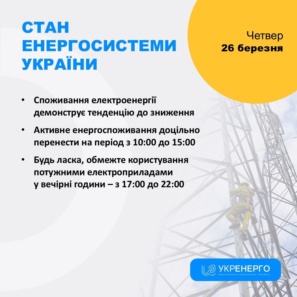 Тенденція споживання та рекомендації для електроспоживання