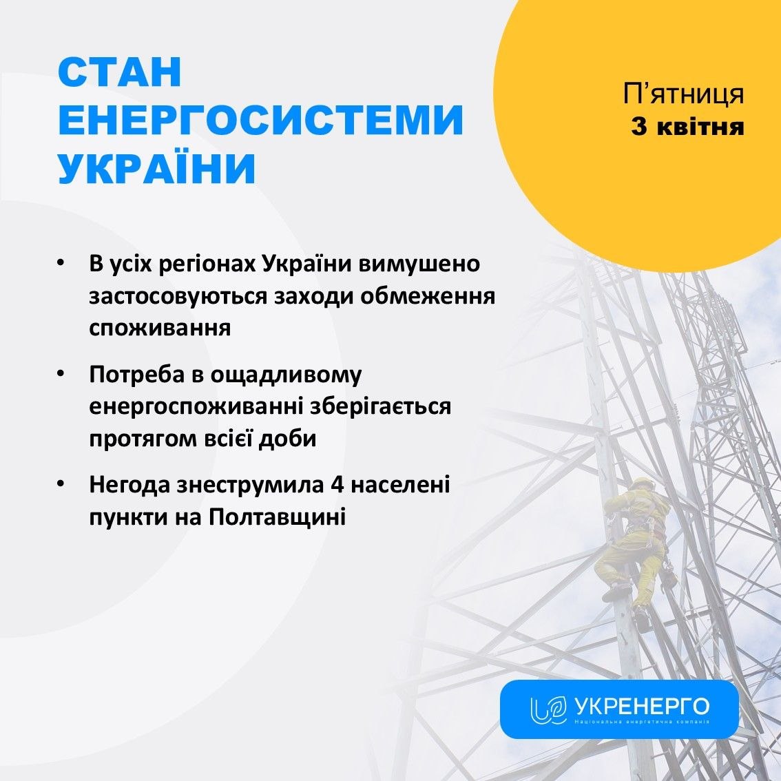 Вимушені обмеження споживання та графіки відключень