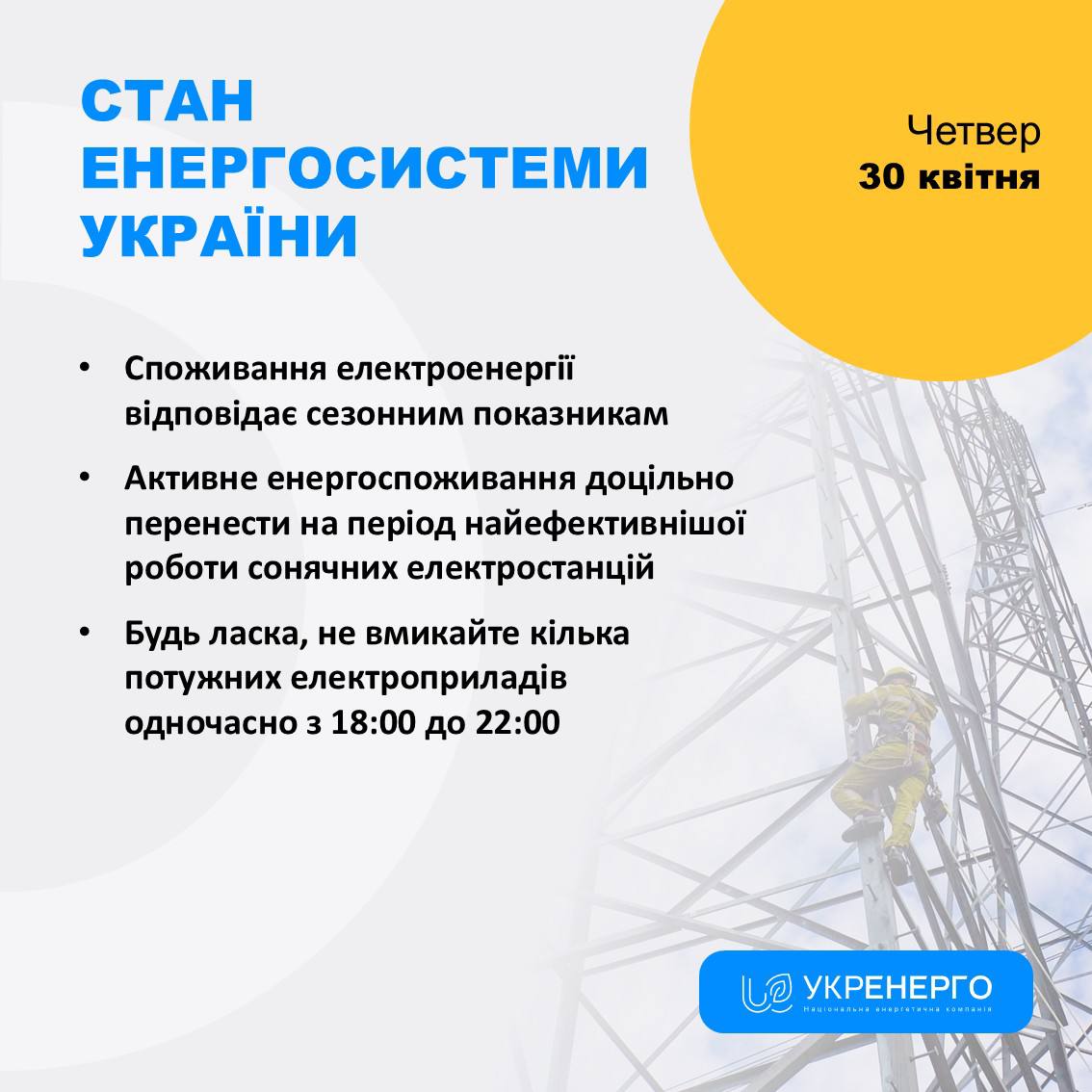 Стан енергосистеми та поради з енергозбереження