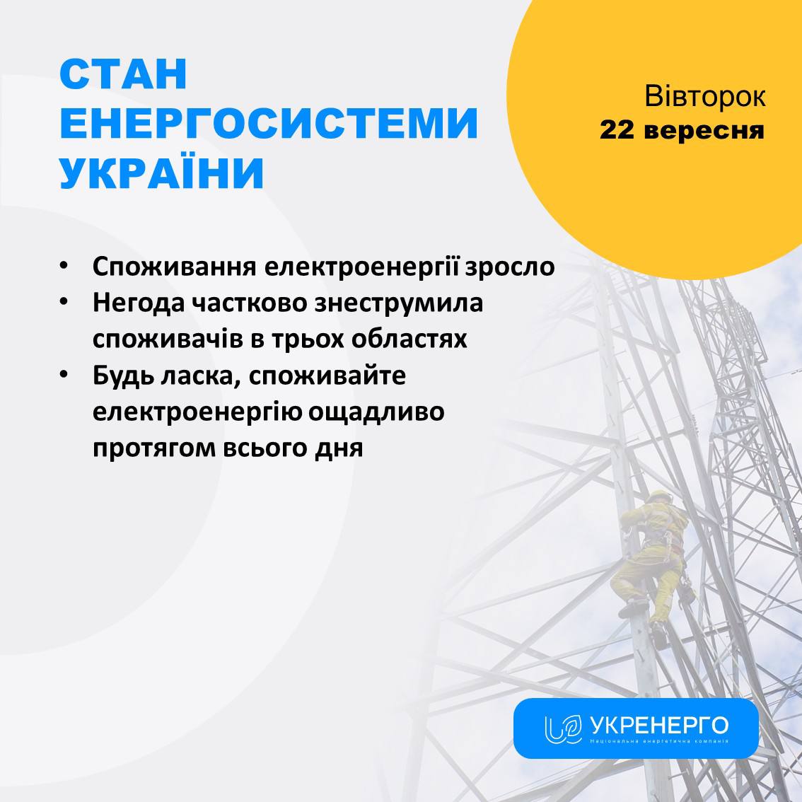 Зростання споживання та відключення в областях